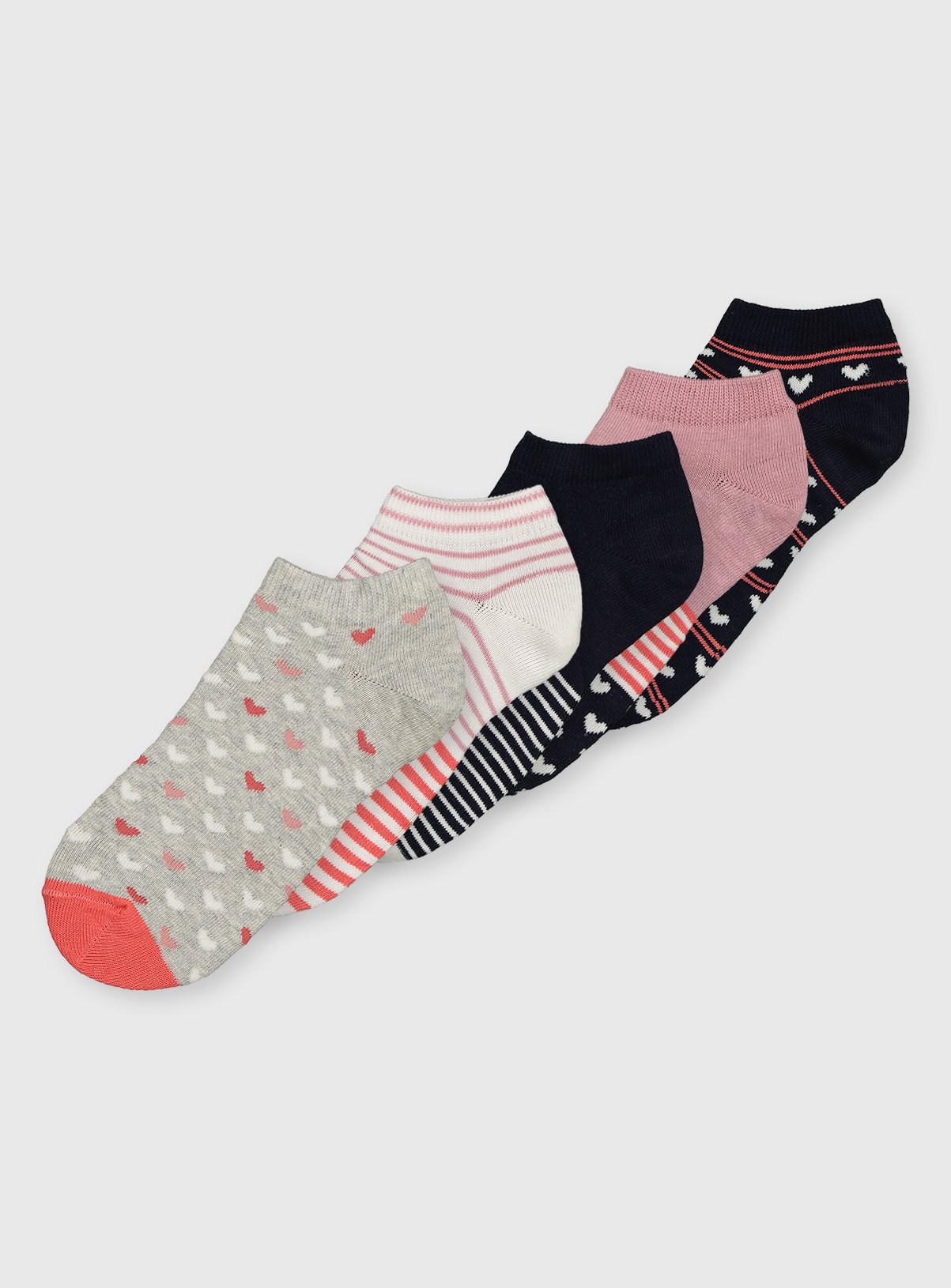 love heart trainer socks